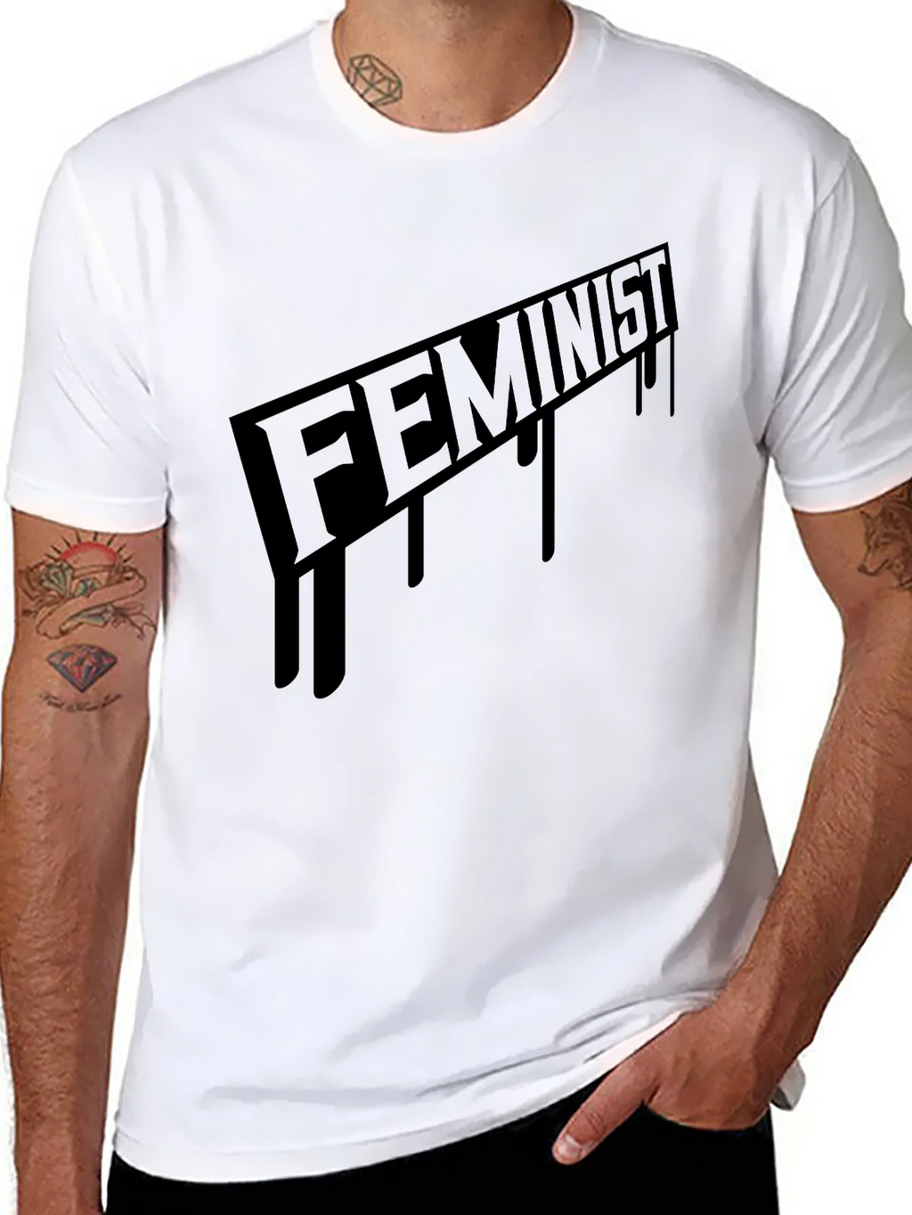 Feminist Graphic Print Black T-Shirt product image 7