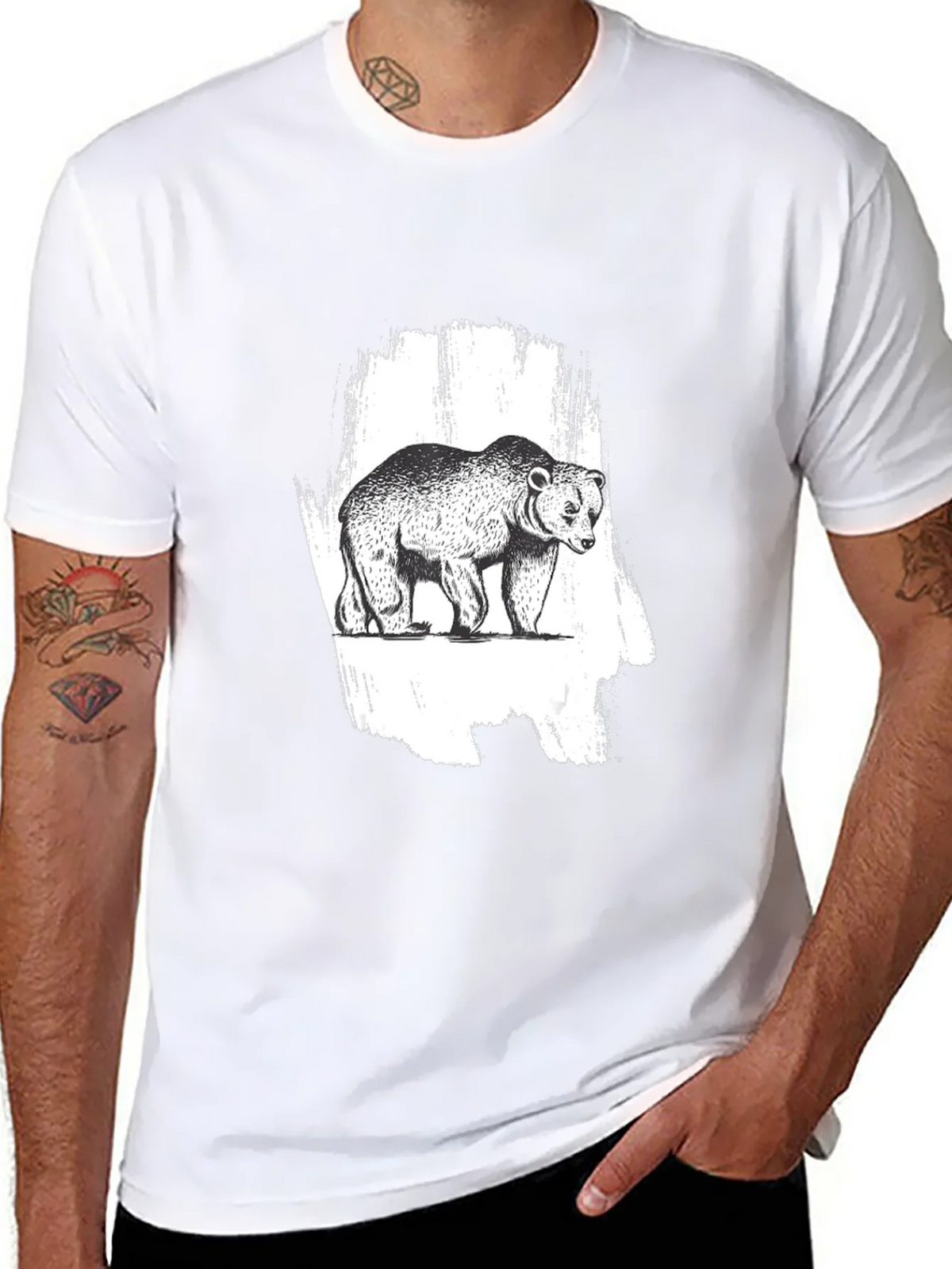 Bear Graphic Black T-Shirt - Nature Inspired Tee product image 7