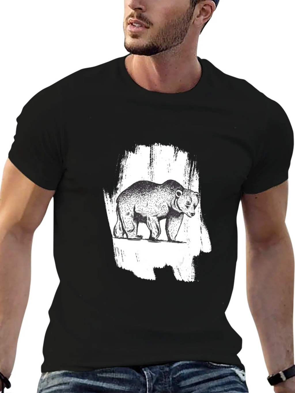 Bear Graphic Black T-Shirt - Nature Inspired Tee product image 6