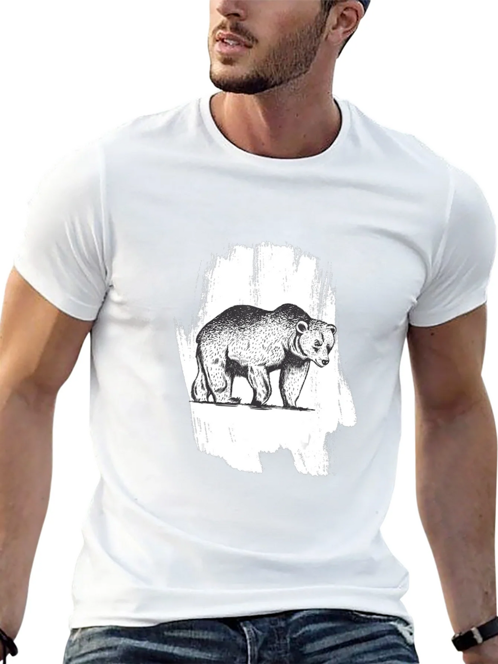 Bear Graphic Black T-Shirt - Nature Inspired Tee product image 12