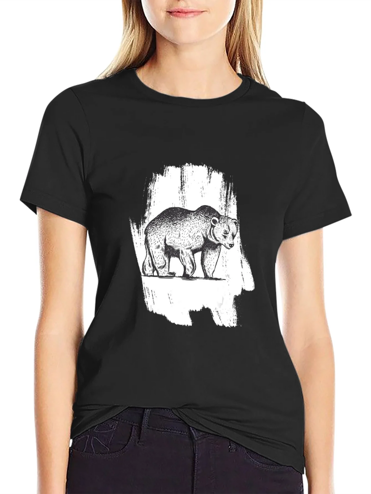 Bear Graphic Black T-Shirt - Nature Inspired Tee product image 2