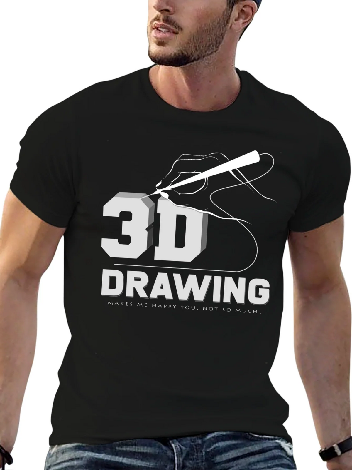 3D Drawing T-Shirt: Art Lover Apparel product image 3