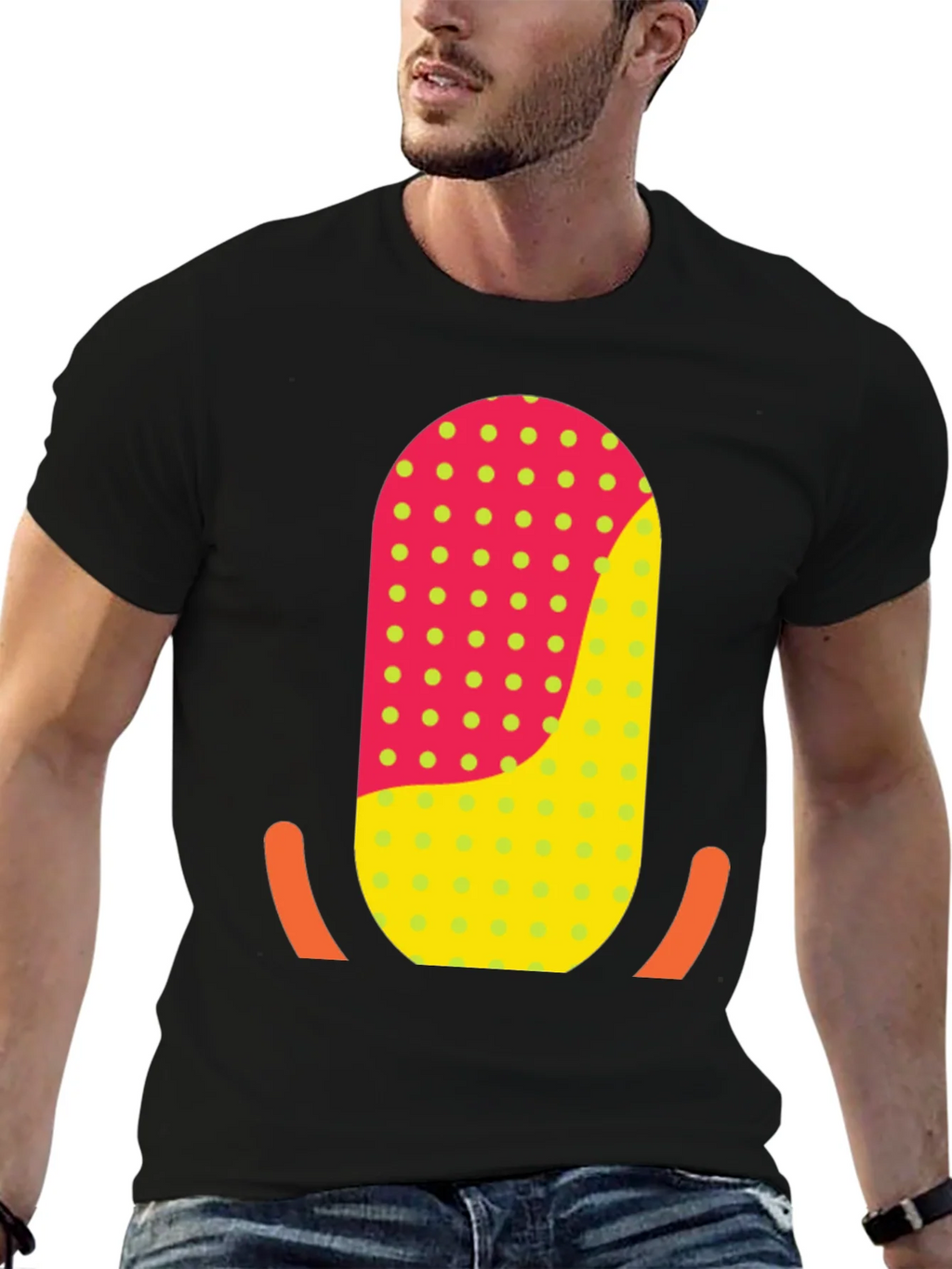 Funky Retro T-Shirt with Geometric Graphic Print product image 5