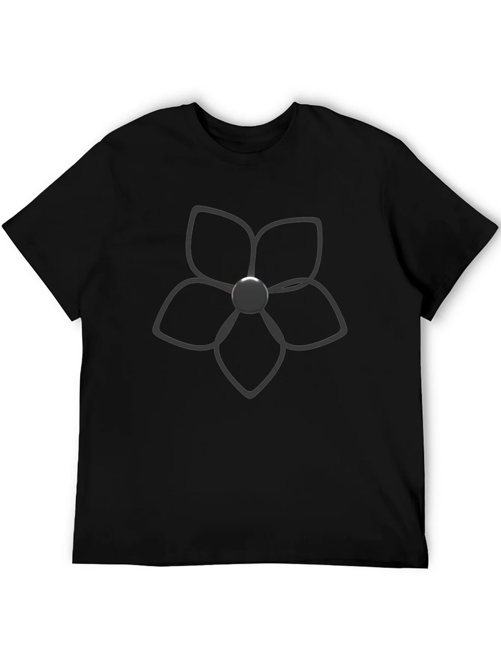 Black T-Shirt with Floral Graphic product image 5