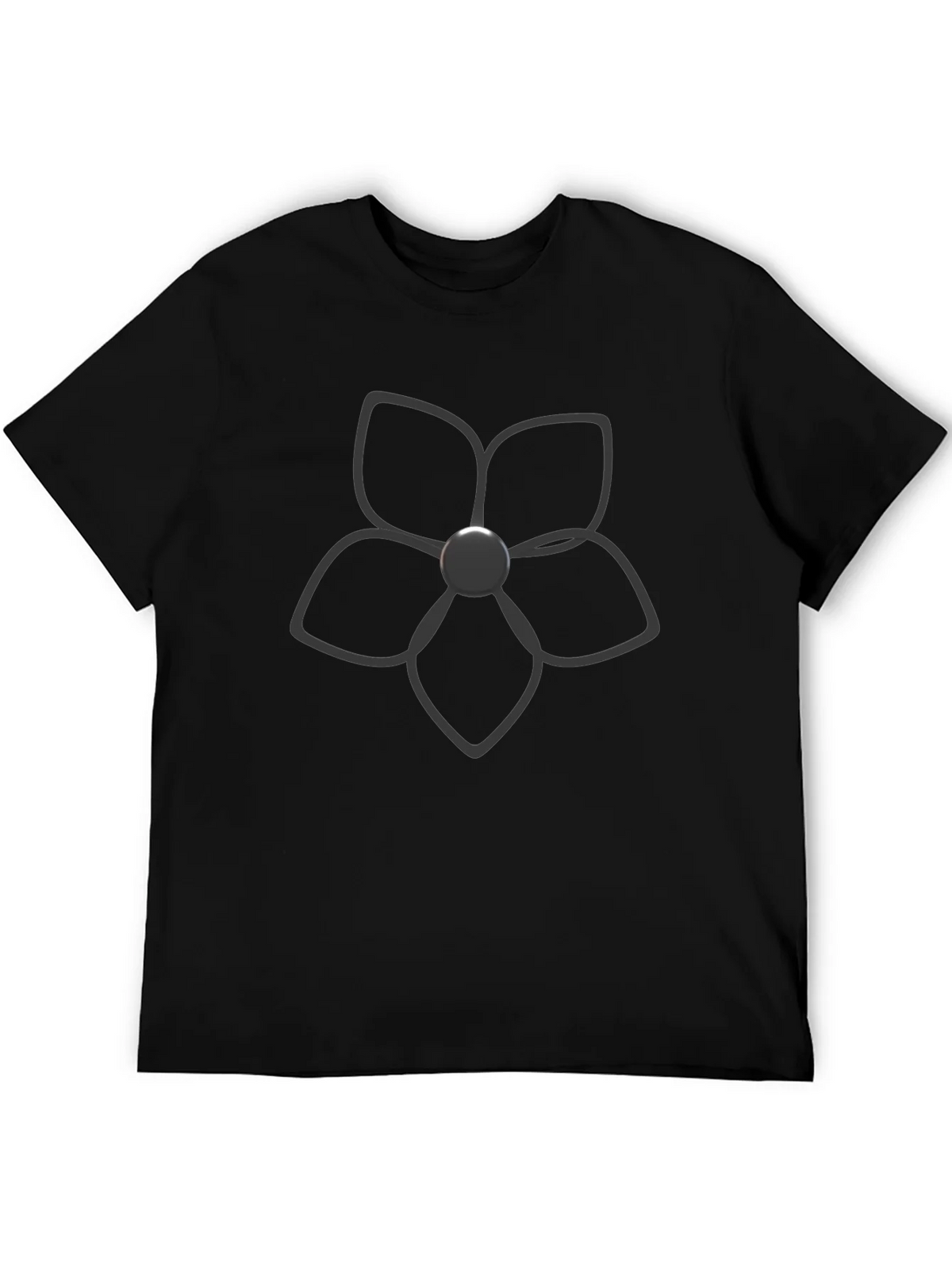 Black T-Shirt with Floral Graphic product image 5