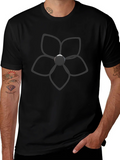 Black T-Shirt with Floral Graphic product image 1