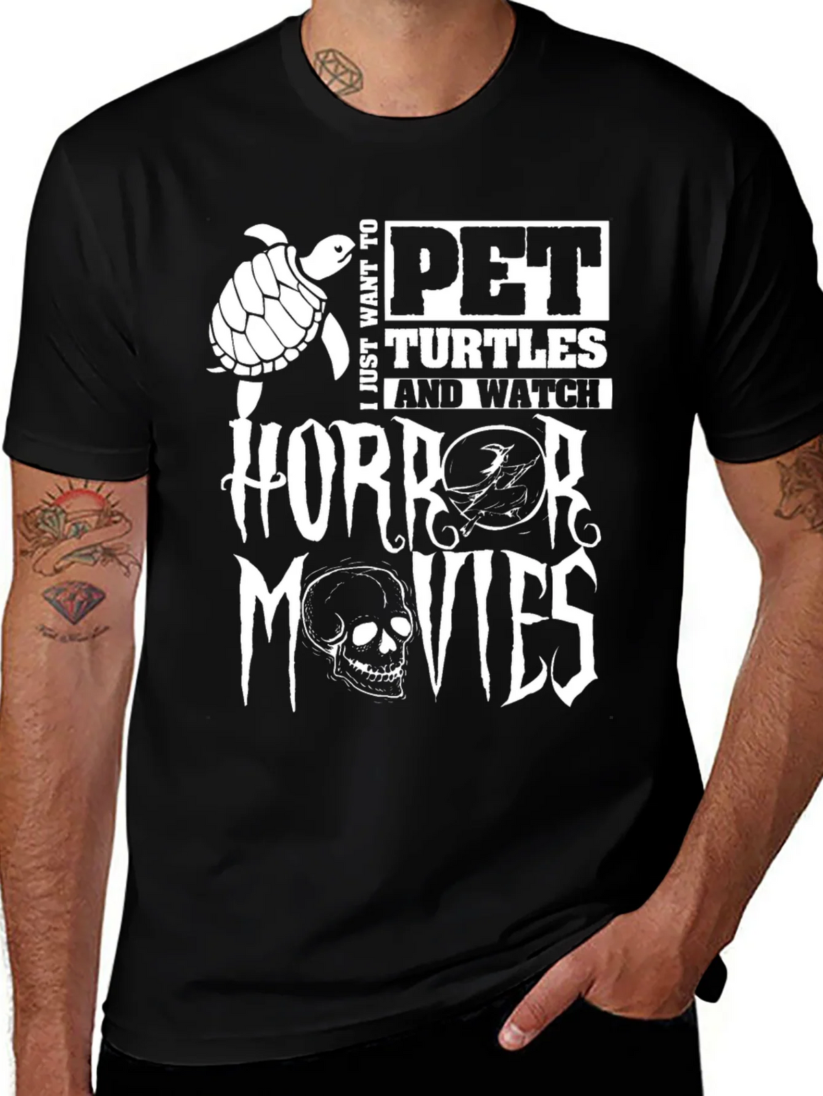 Pet Turtles & Horror Movies Graphic Tee product image 1