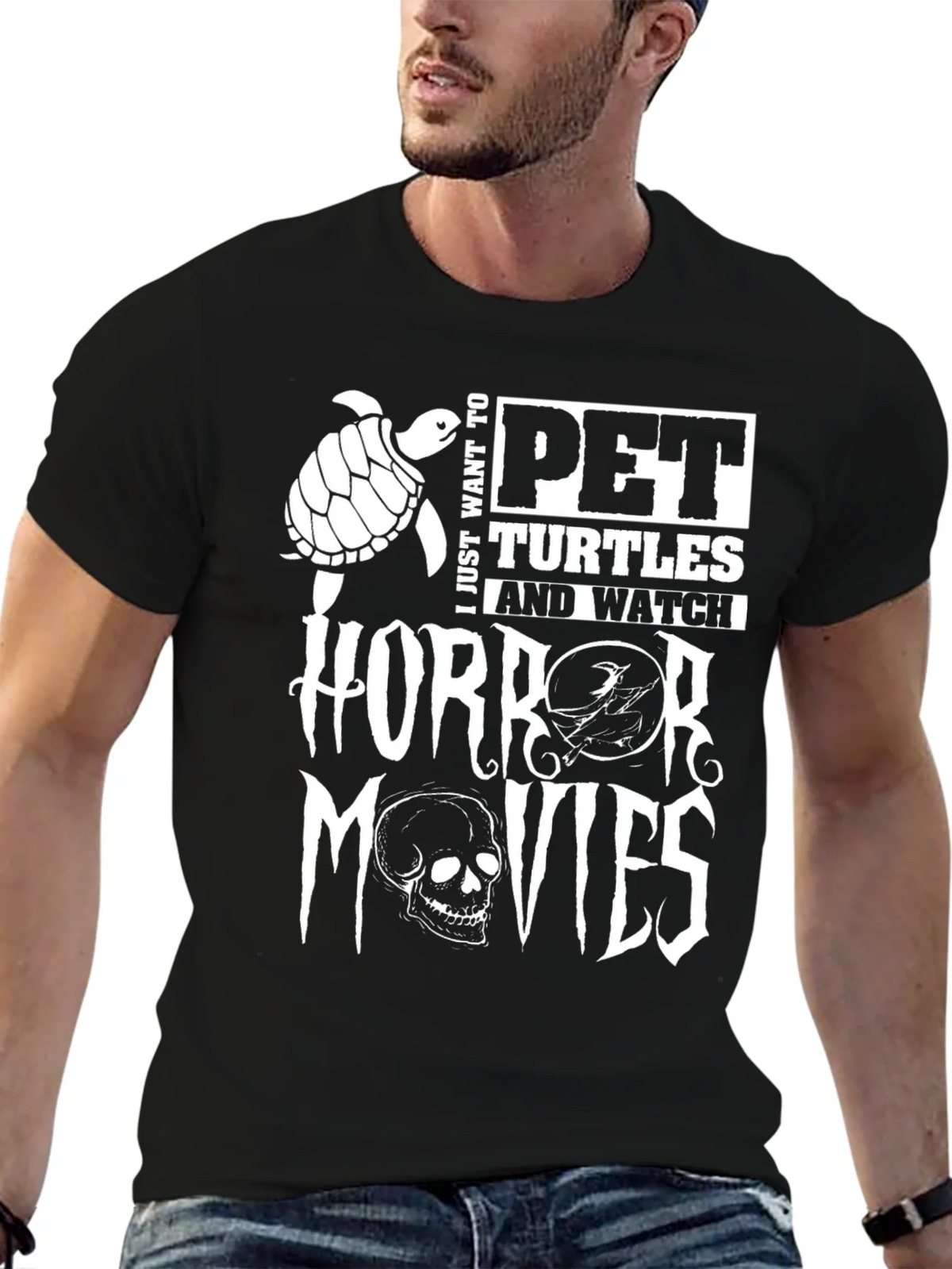 Pet Turtles & Horror Movies Graphic Tee product image 6