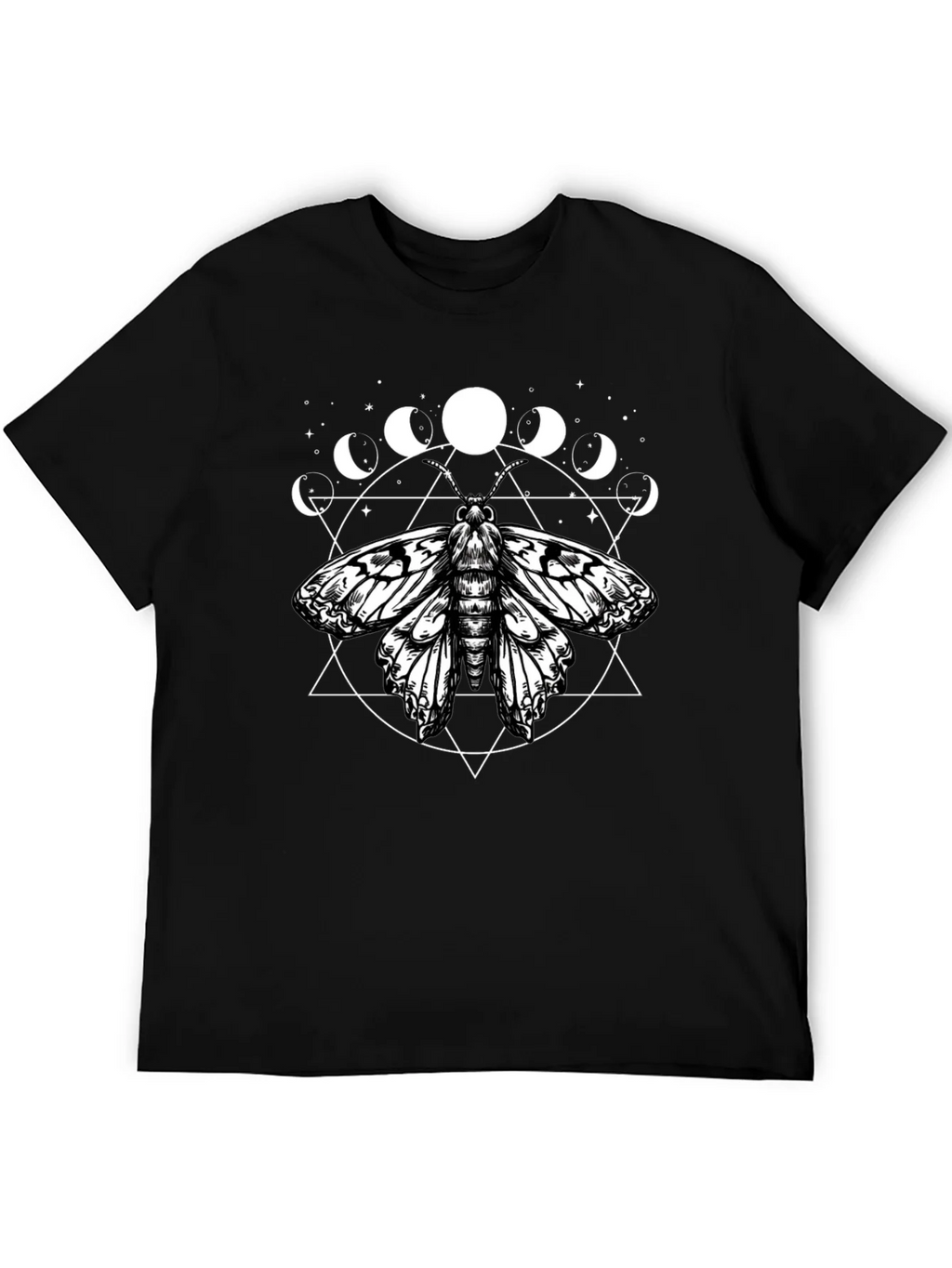 Moth Moon Phases Graphic Tee - Black product image 4