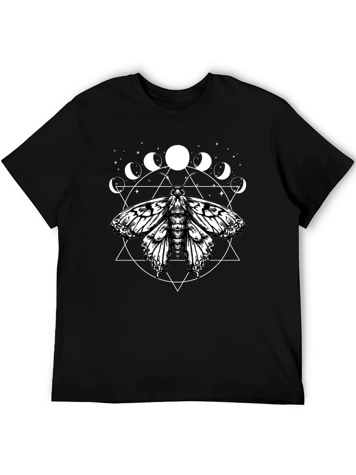 Moth Moon Phases Graphic Tee - Black product image 4