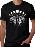 Moth Moon Phases Graphic Tee - Black product image 1