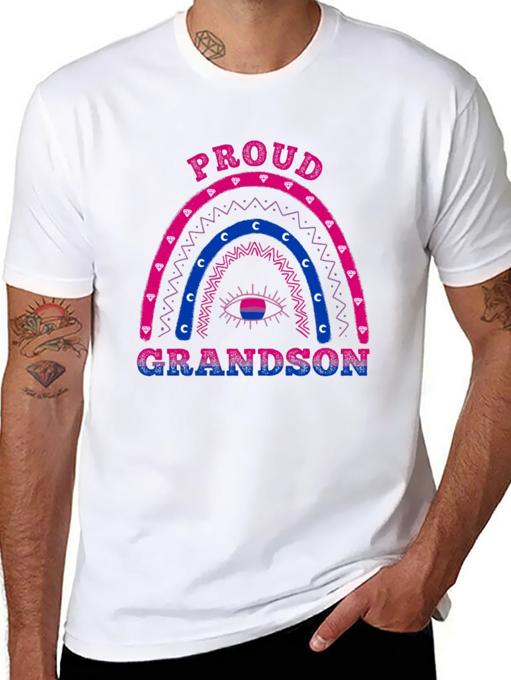 Proud Grandson Bi Pride Rainbow T-Shirt product image 6