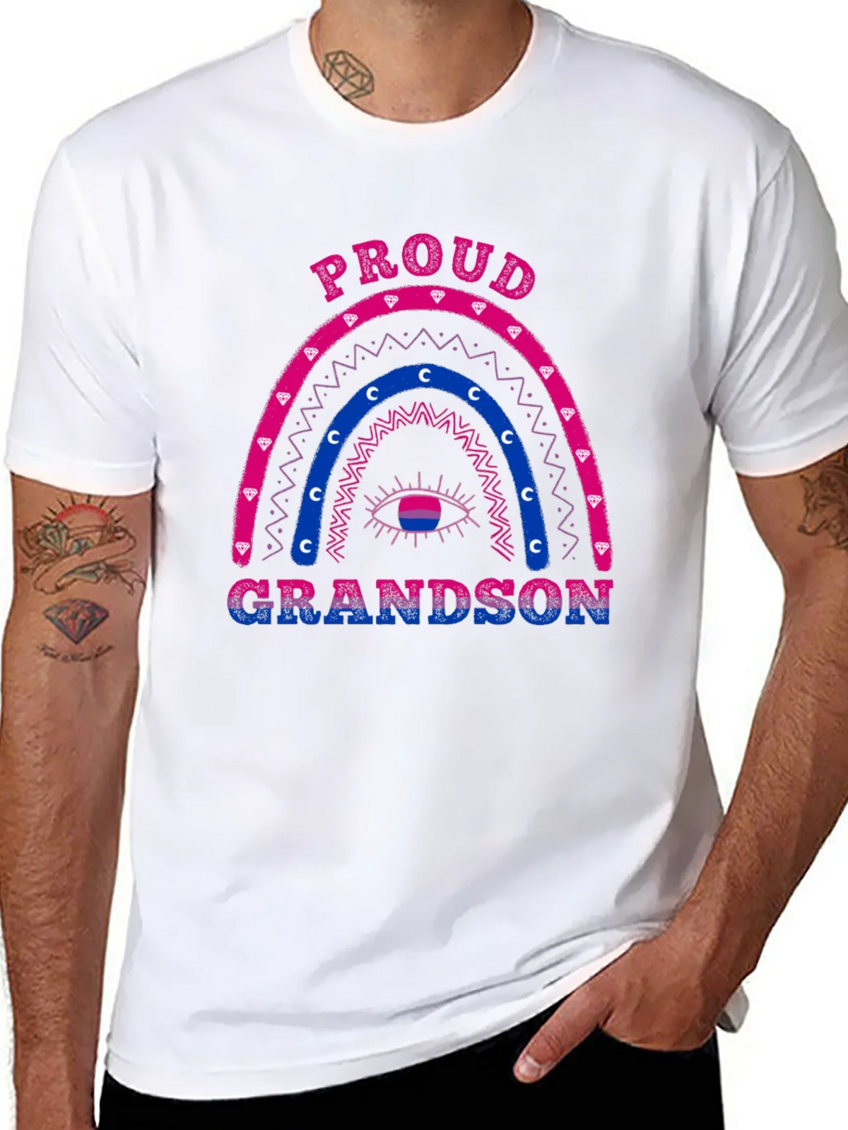 Proud Grandson Bi Pride Rainbow T-Shirt product image 6