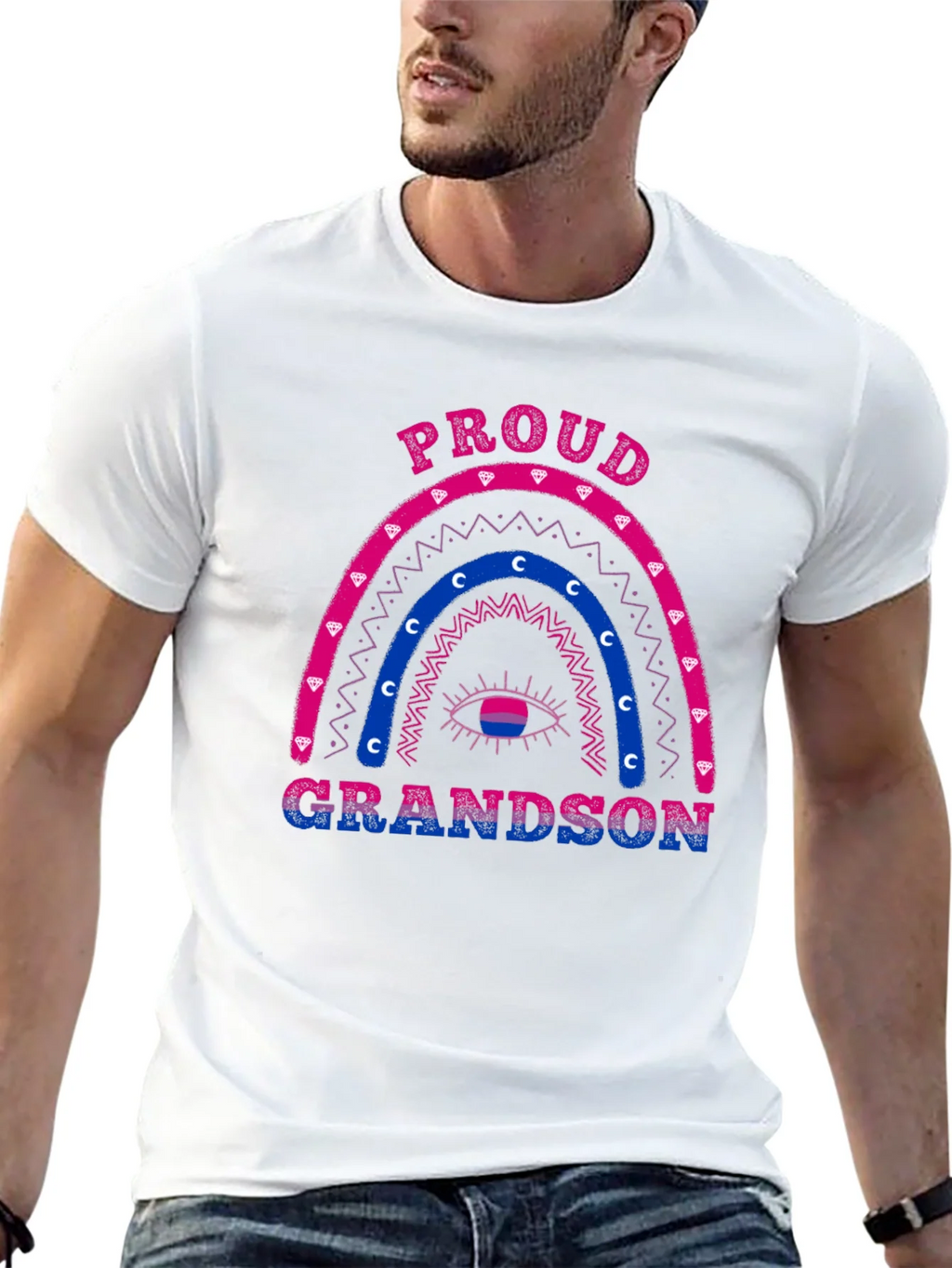 Proud Grandson Bi Pride Rainbow T-Shirt product image 10