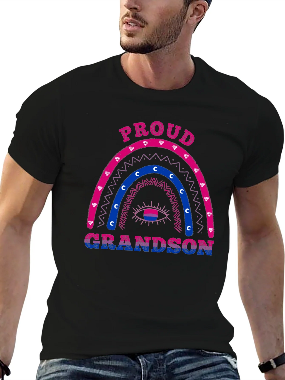Proud Grandson Bi Pride Rainbow T-Shirt product image 5