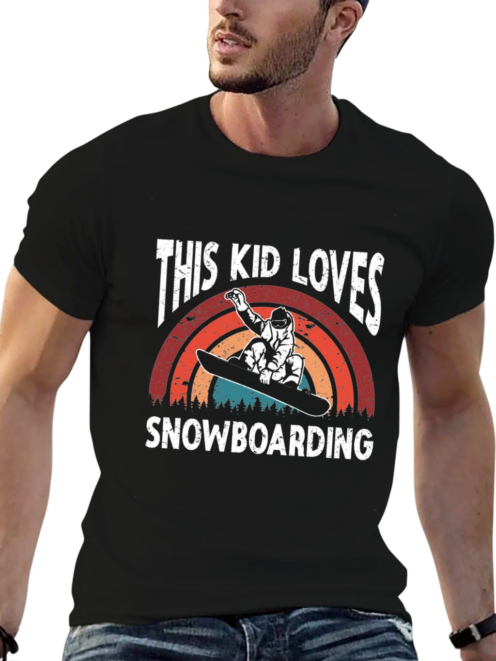 This Kid Loves Snowboarding T-Shirt - Black product image 5