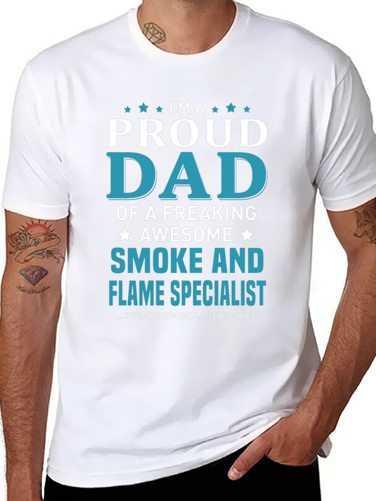 Proud Dad Smoke and Flame Specialist Graphic T-Shirt product image 7