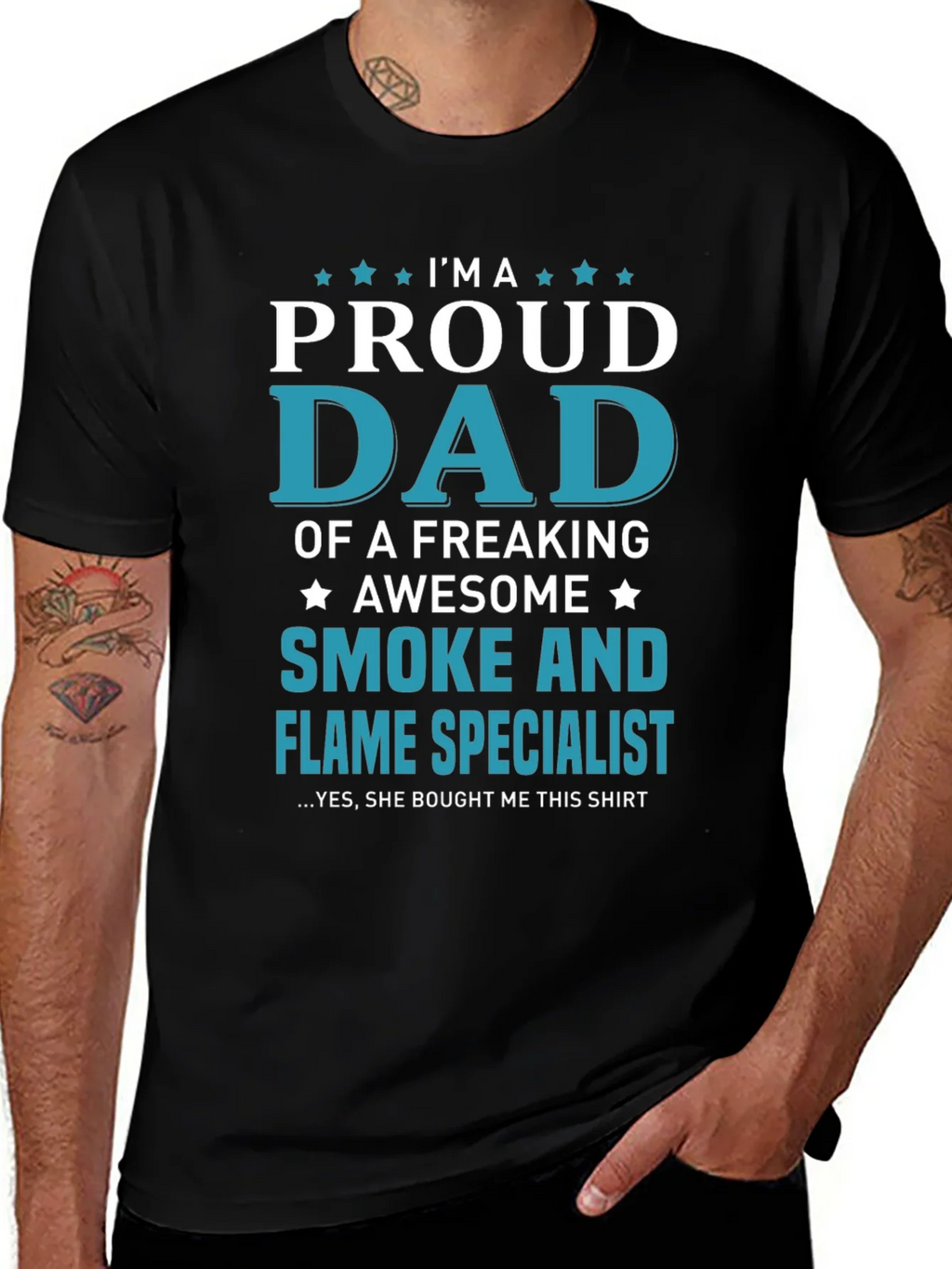 Proud Dad Smoke and Flame Specialist Graphic T-Shirt product image 1