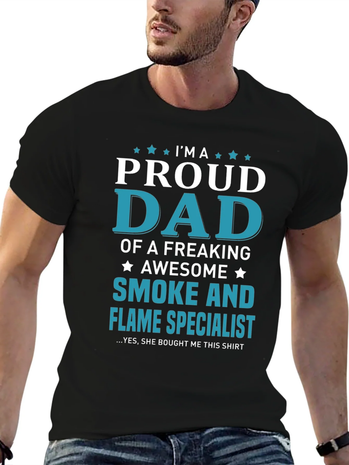 Proud Dad Smoke and Flame Specialist Graphic T-Shirt product image 6