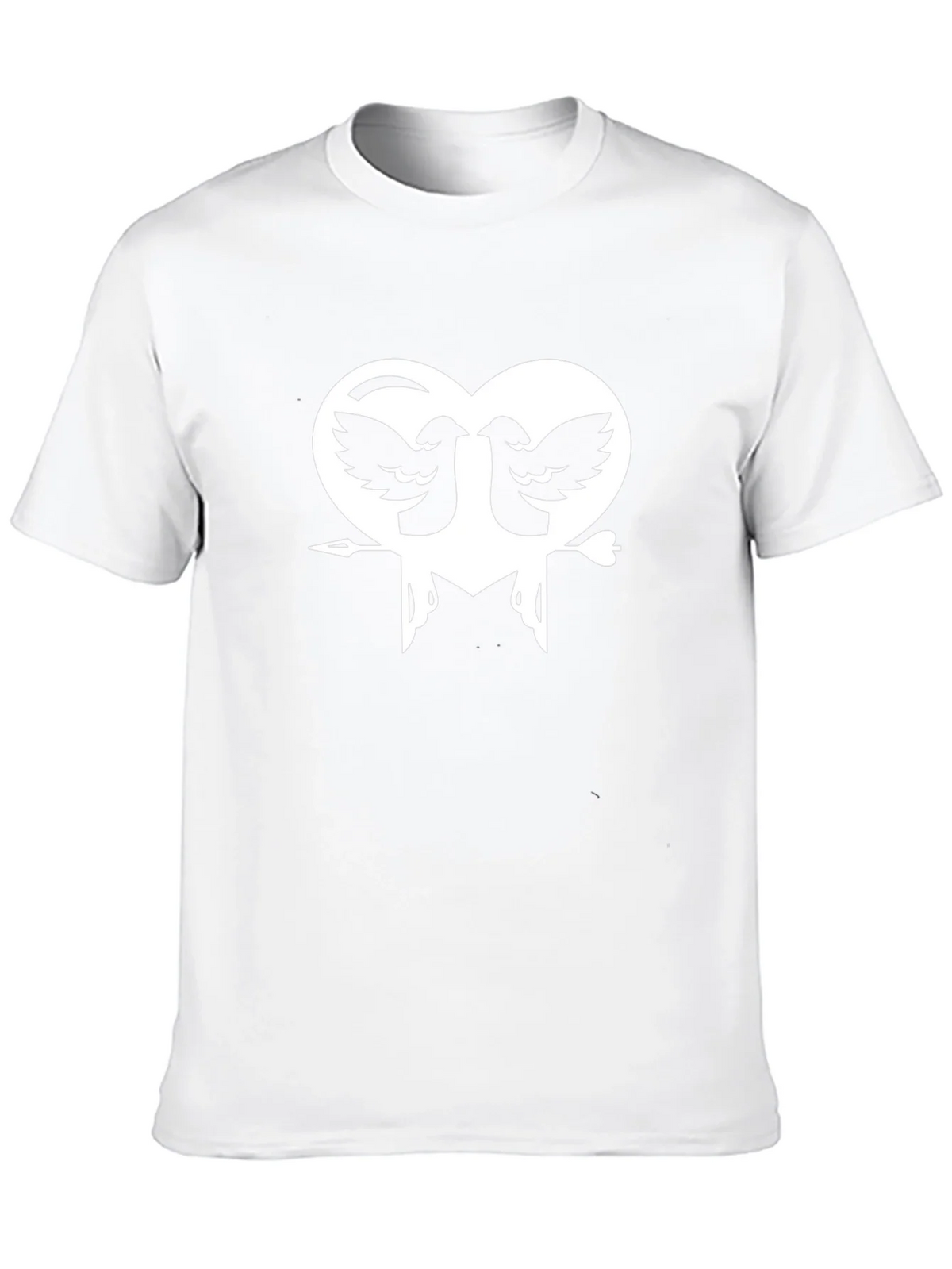 Heart Birds Graphic Print Black T-Shirt product image 8