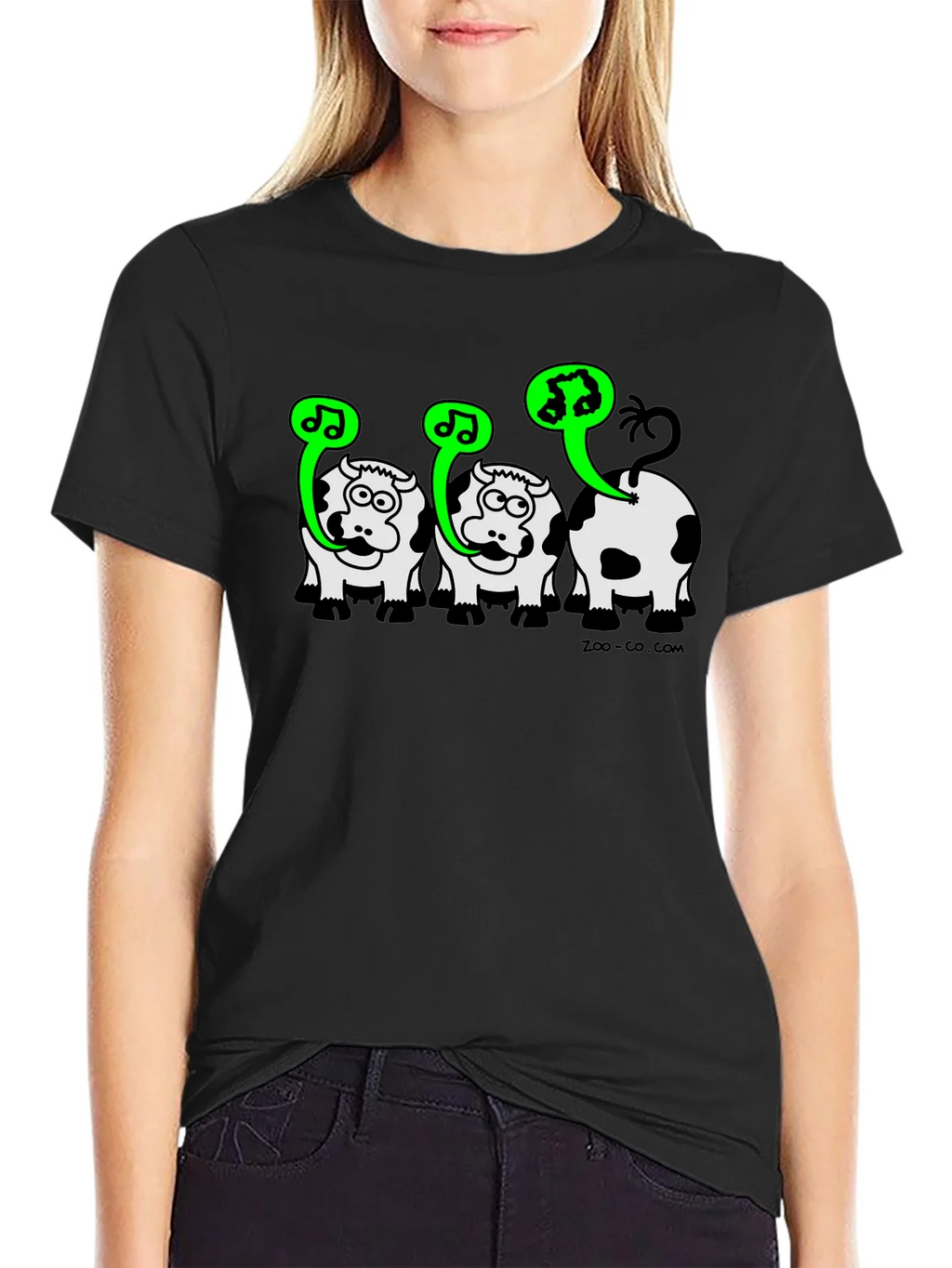 Singing Cow Graphic Tee - Black Unisex T-Shirt product image 1