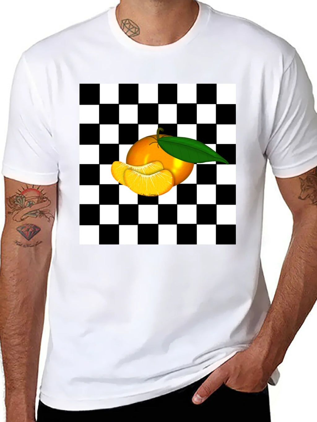 Checkered Orange Graphic Tee product image 7