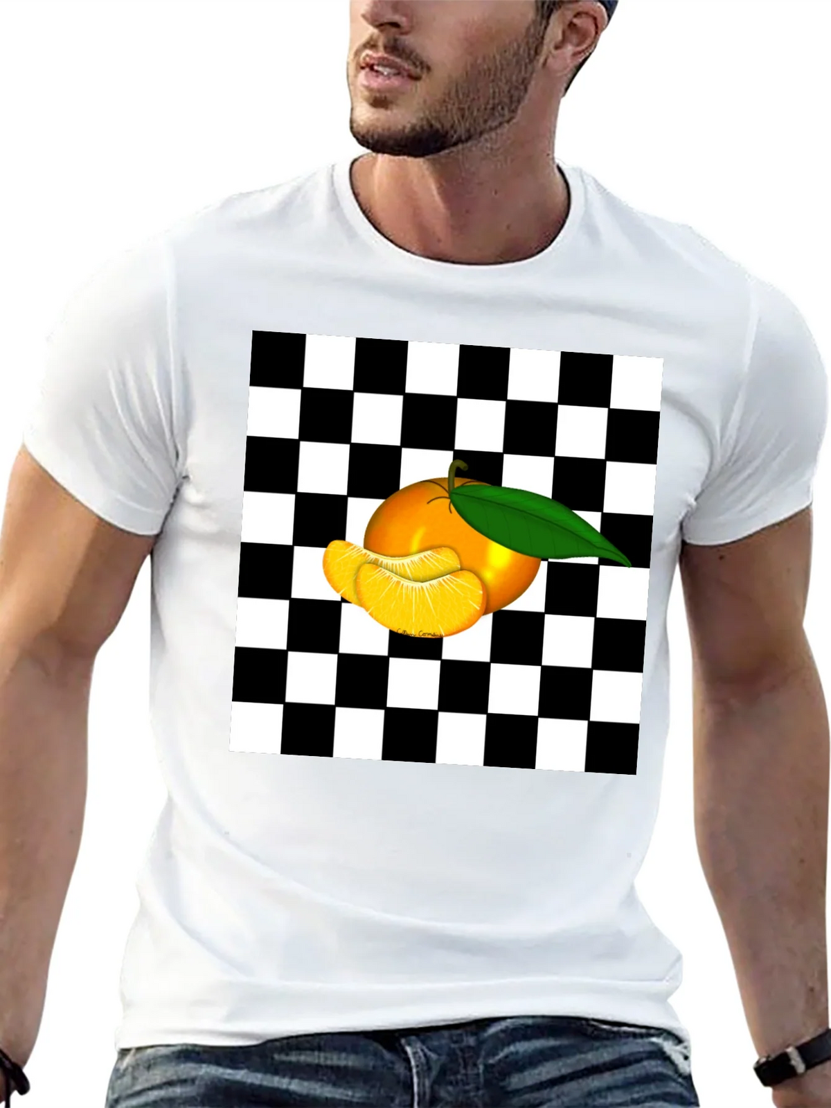 Checkered Orange Graphic Tee product image 12