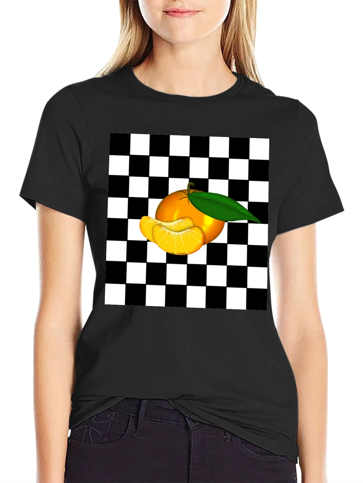 Checkered Orange Graphic Tee product image 2