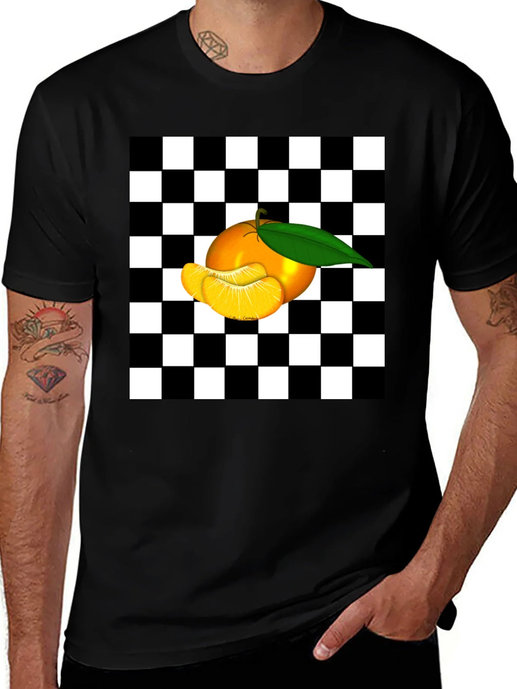 Checkered Orange Graphic Tee product image 1