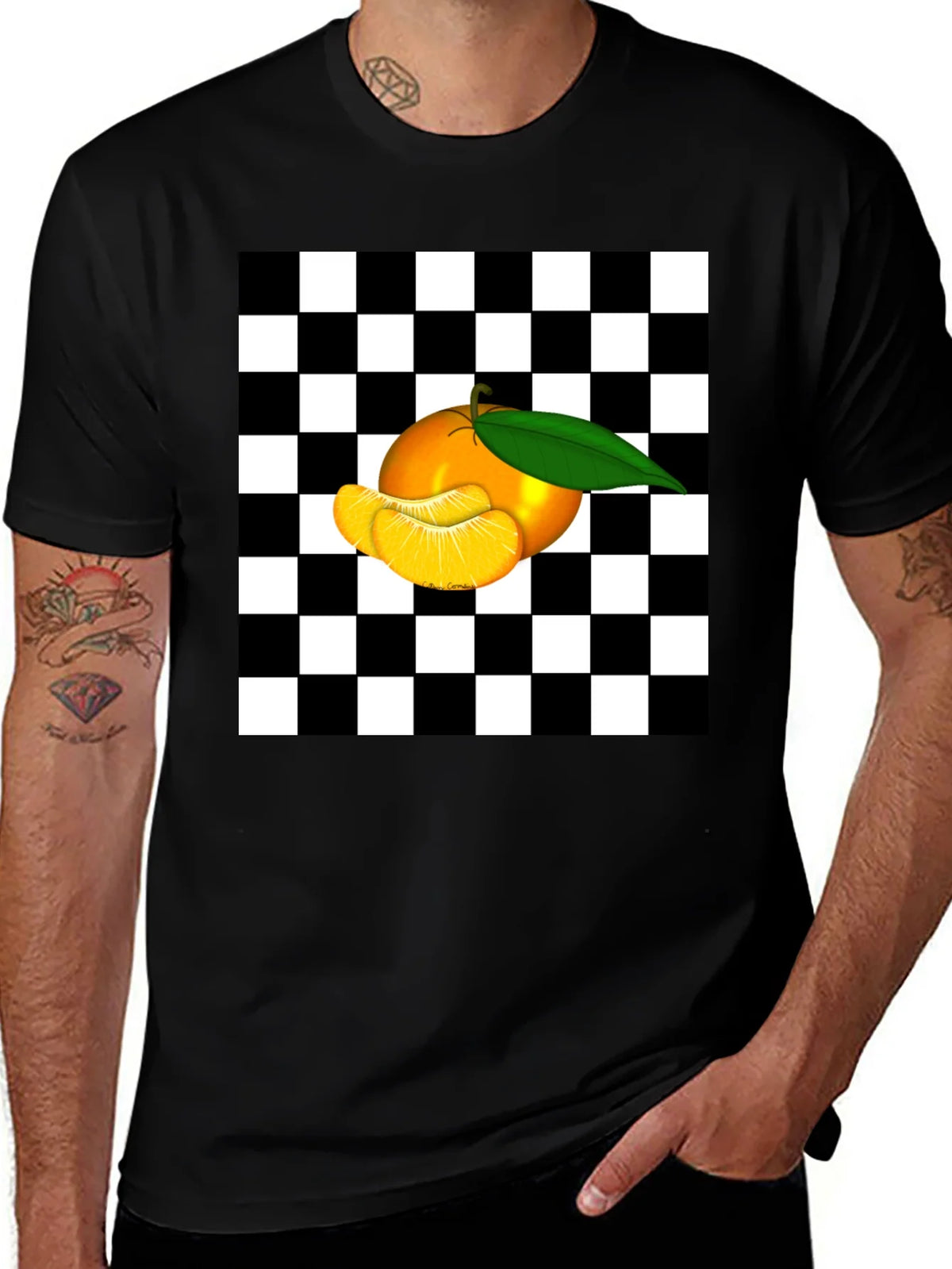 Checkered Orange Graphic Tee product image 1
