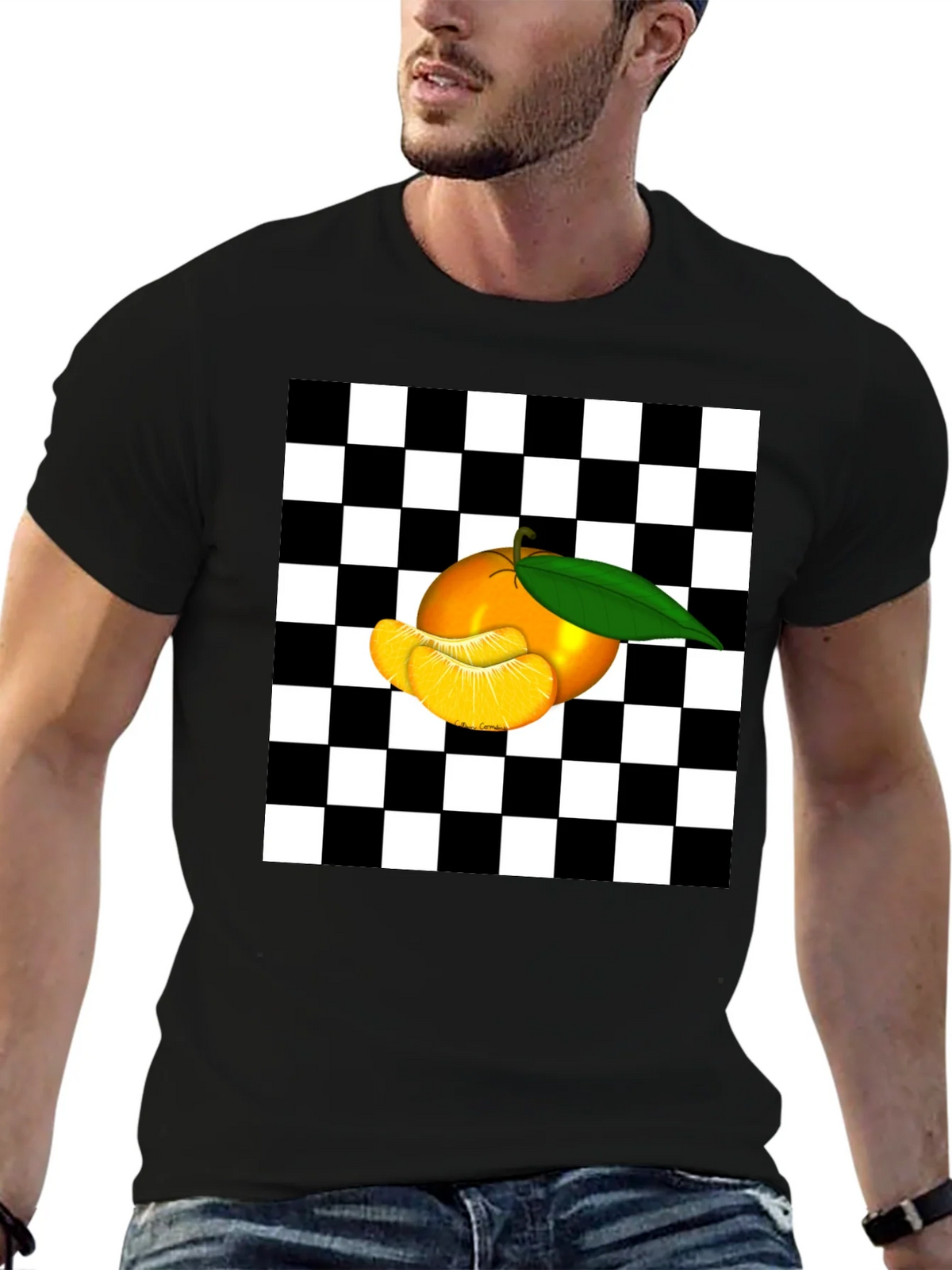 Checkered Orange Graphic Tee product image 6