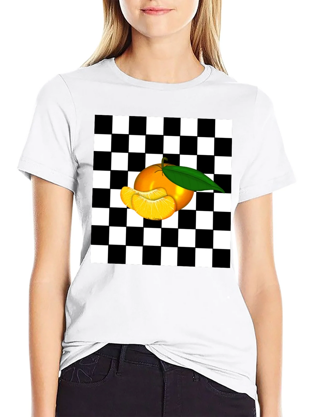 Checkered Orange Graphic Tee product image 8