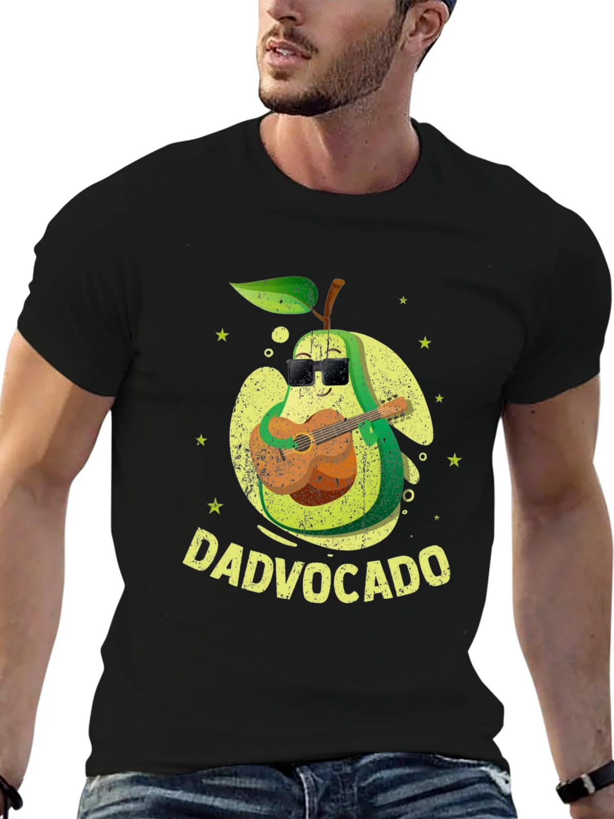 Dad-vocado T-Shirt: Avocado Playing Guitar - Fathers Day Tee product image 6