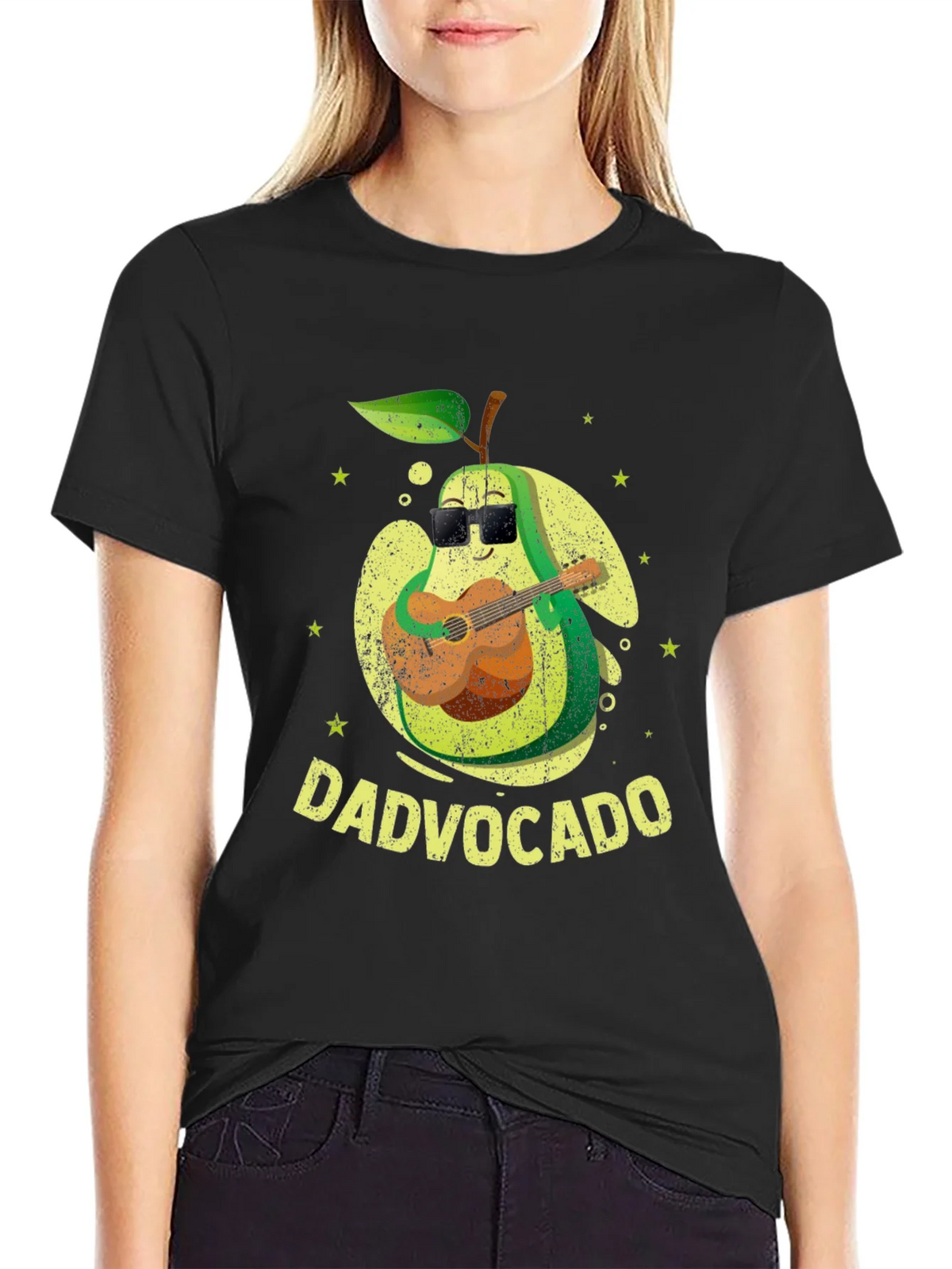 Dad-vocado T-Shirt: Avocado Playing Guitar - Fathers Day Tee product image 2