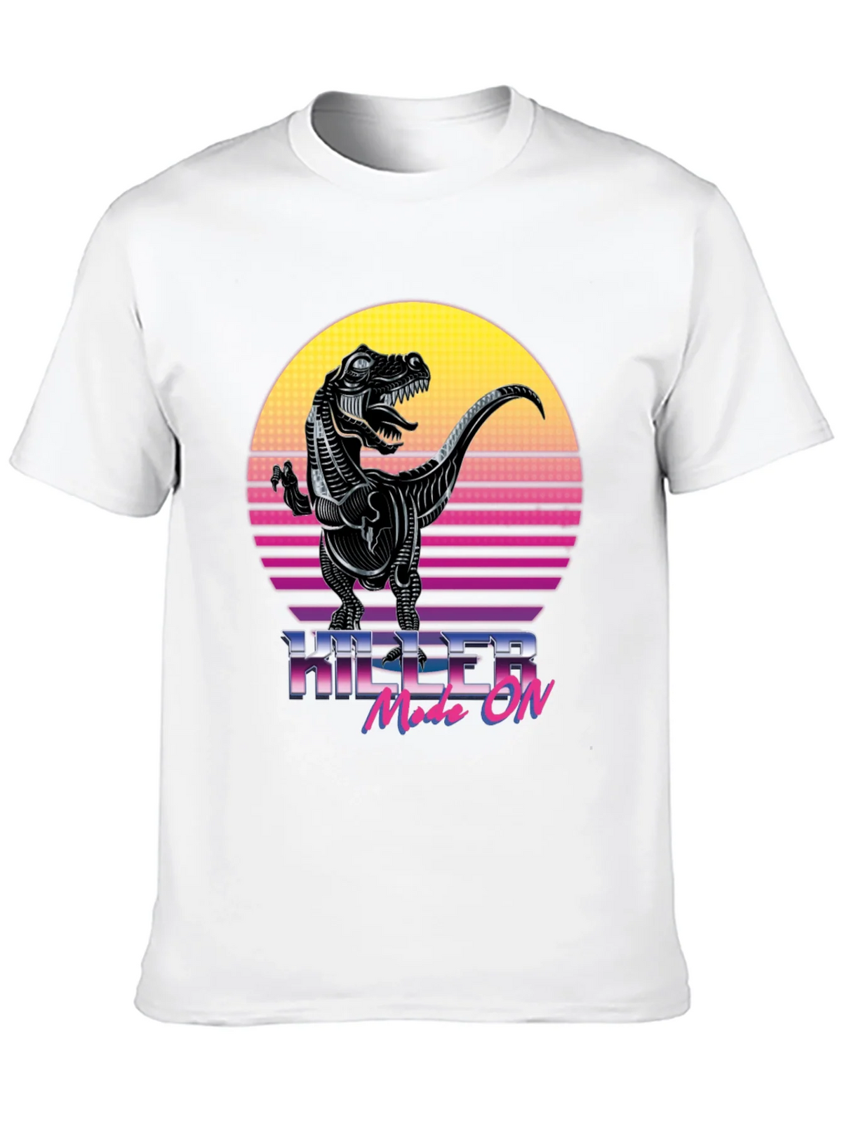 Killer Mode On T-Rex Retro Graphic T-Shirt product image 8