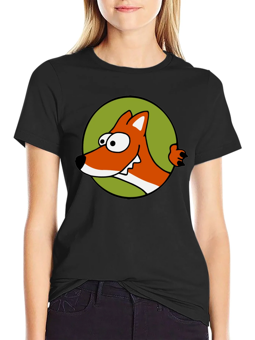Cartoon Fox Graphic T-Shirt - Black product image 2