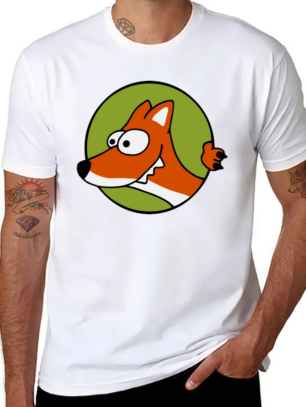Cartoon Fox Graphic T-Shirt - Black product image 7