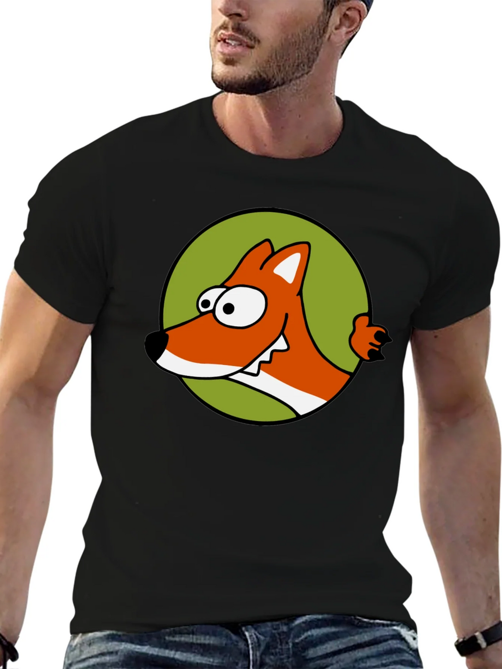 Cartoon Fox Graphic T-Shirt - Black product image 6