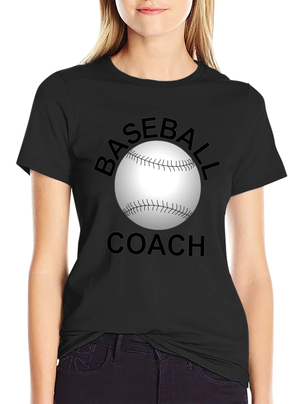Baseball Coach Graphic T-Shirt - Black product image 1