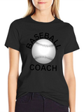 Baseball Coach Graphic T-Shirt - Black product image 1