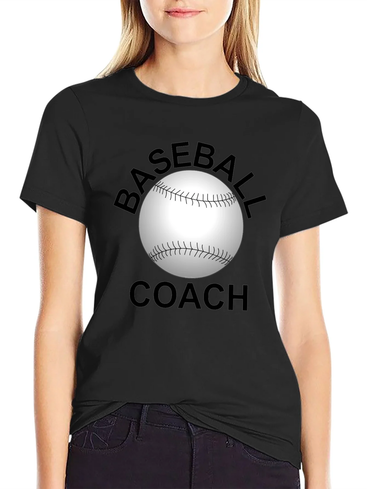Baseball Coach Graphic T-Shirt - Black product image 1