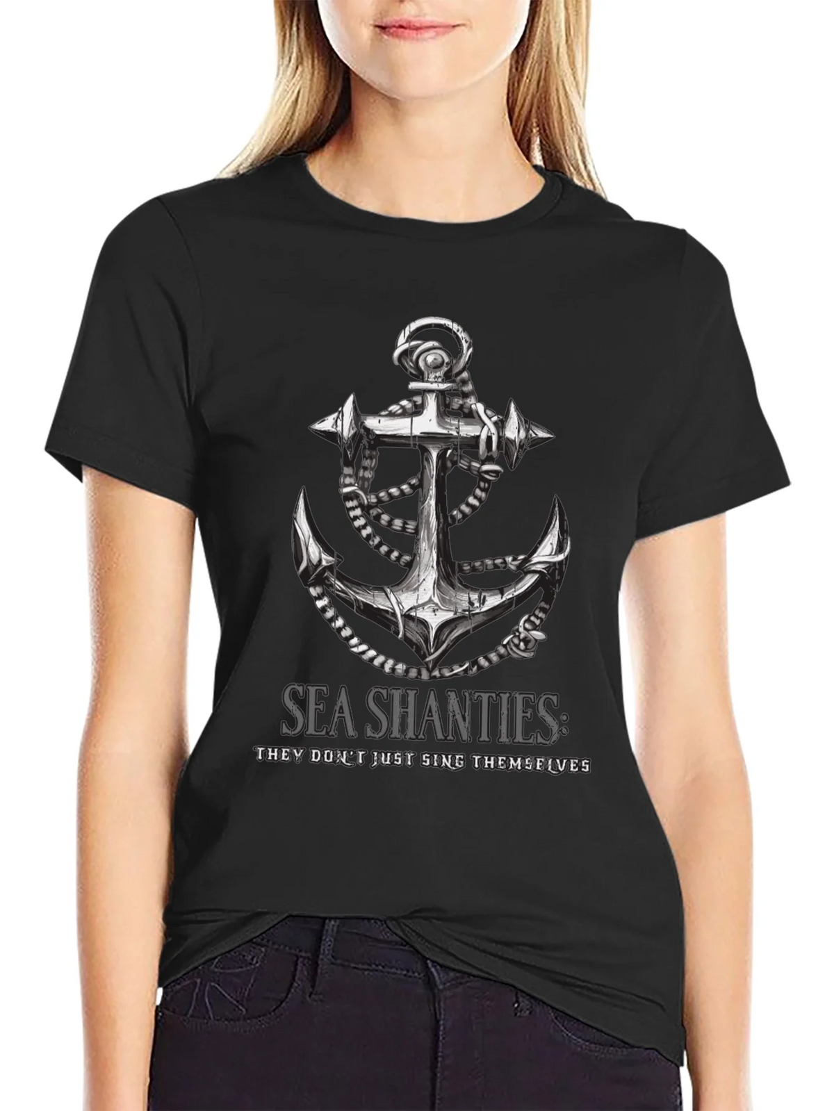 Sea Shanties Anchor Graphic T-Shirt - Black product image 2