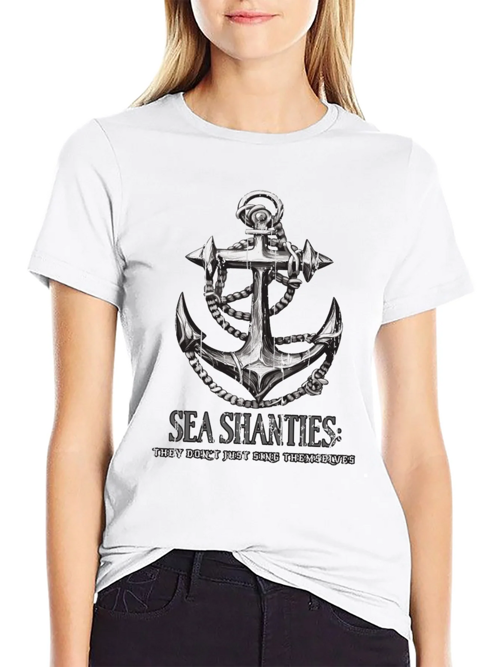 Sea Shanties Anchor Graphic T-Shirt - Black product image 8