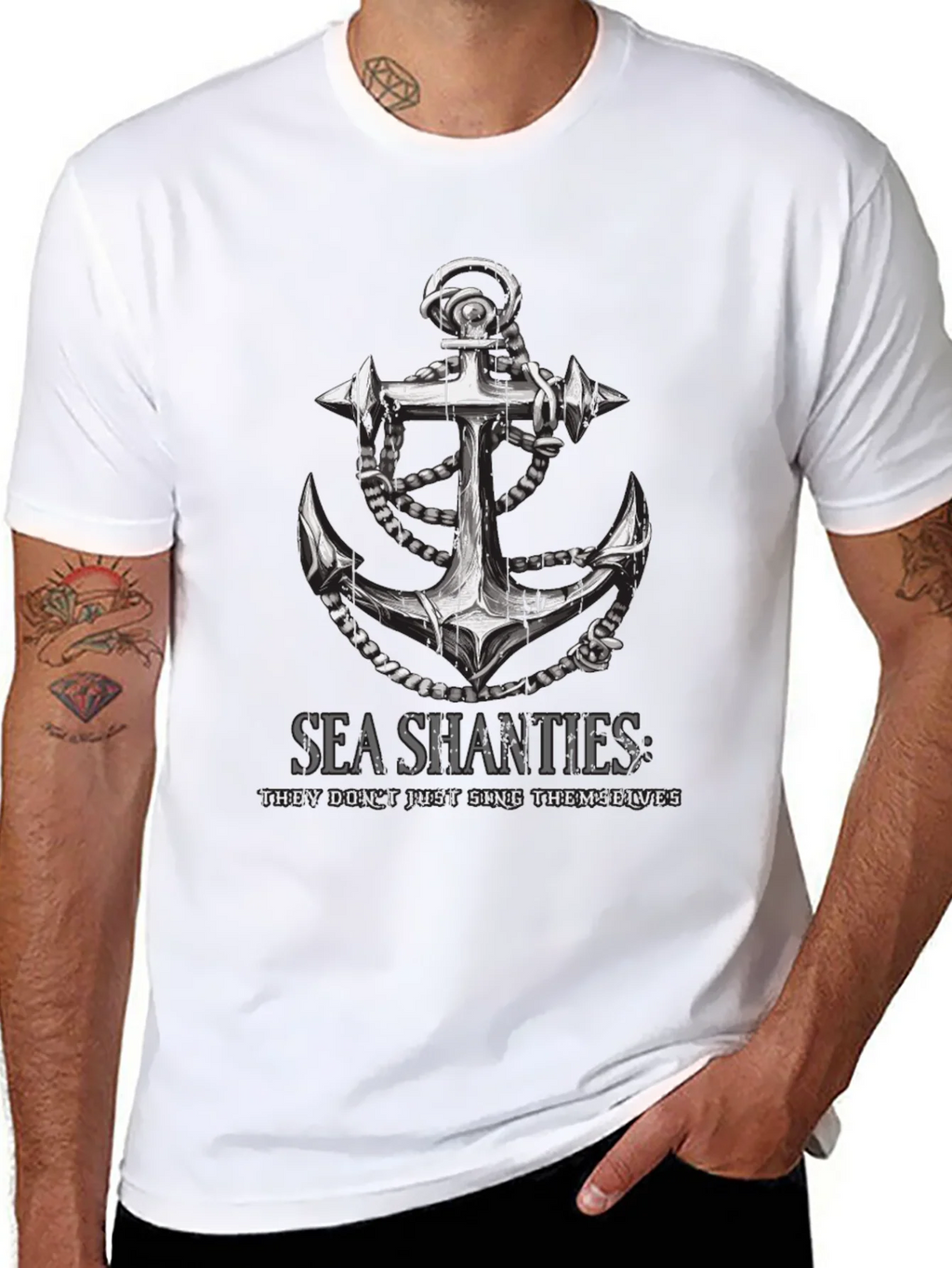 Sea Shanties Anchor Graphic T-Shirt - Black product image 7