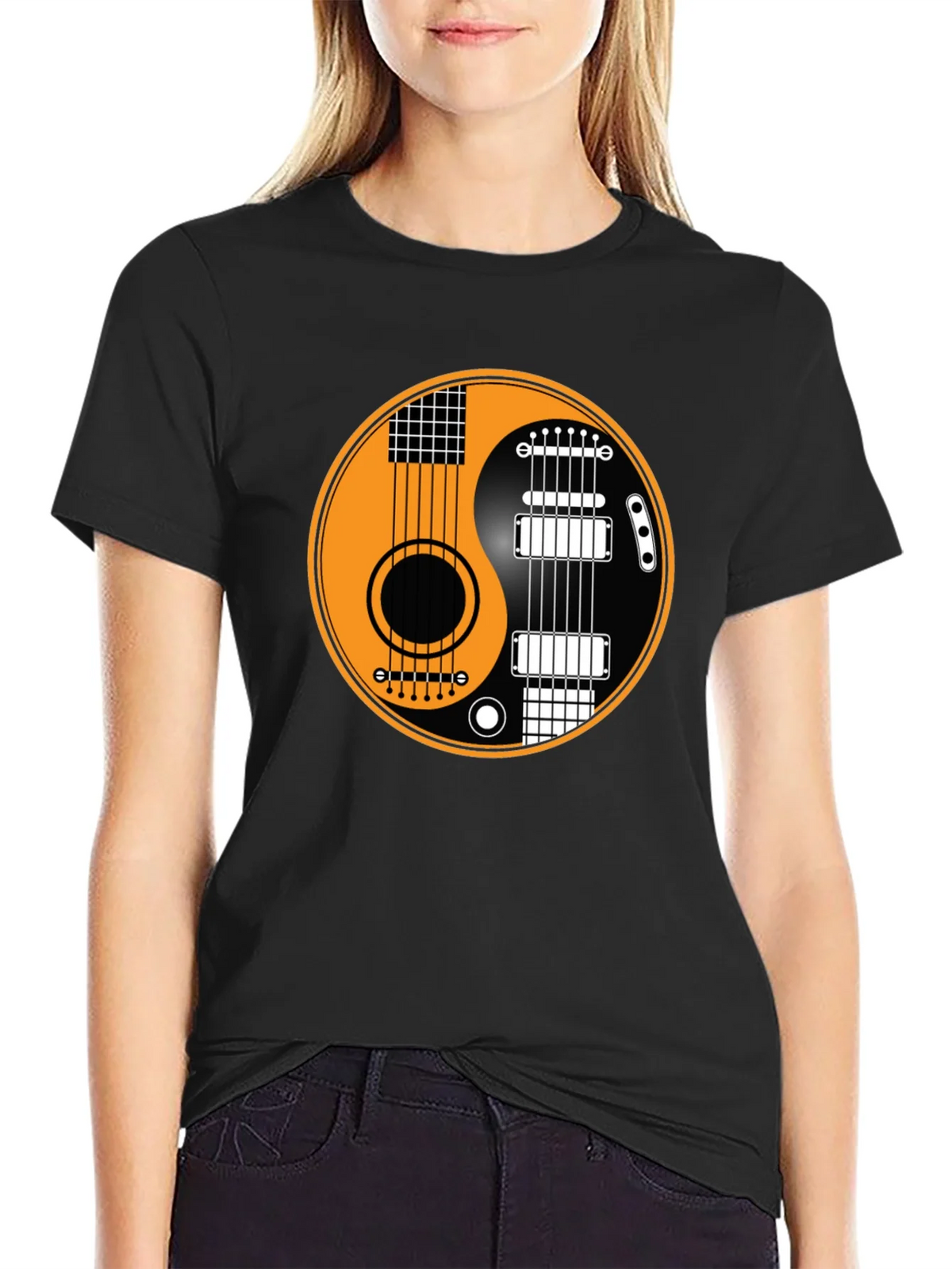 Yin Yang Guitar T-Shirt - Musical Harmony Tee product image 2