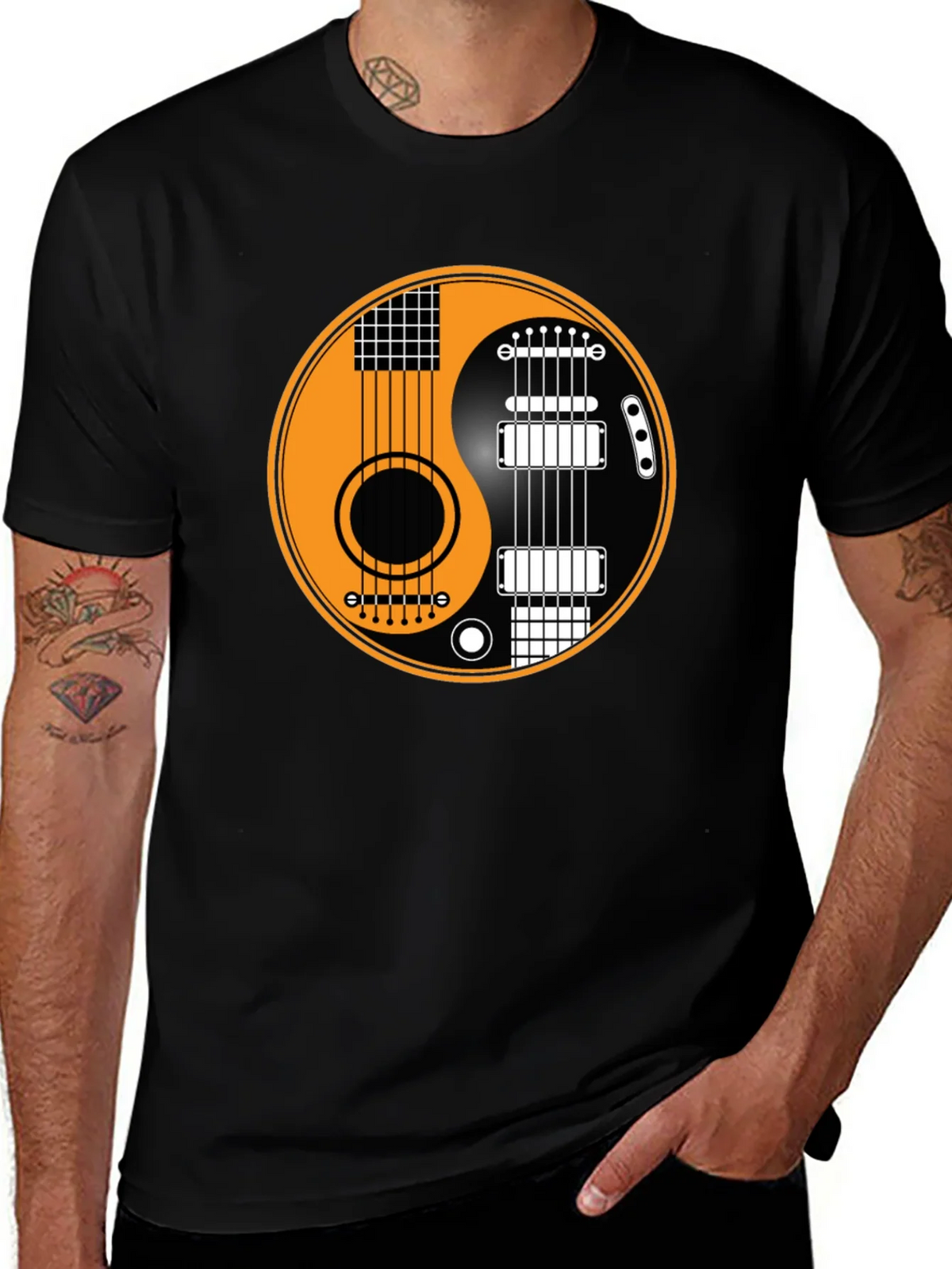 Yin Yang Guitar T-Shirt - Musical Harmony Tee product image 1