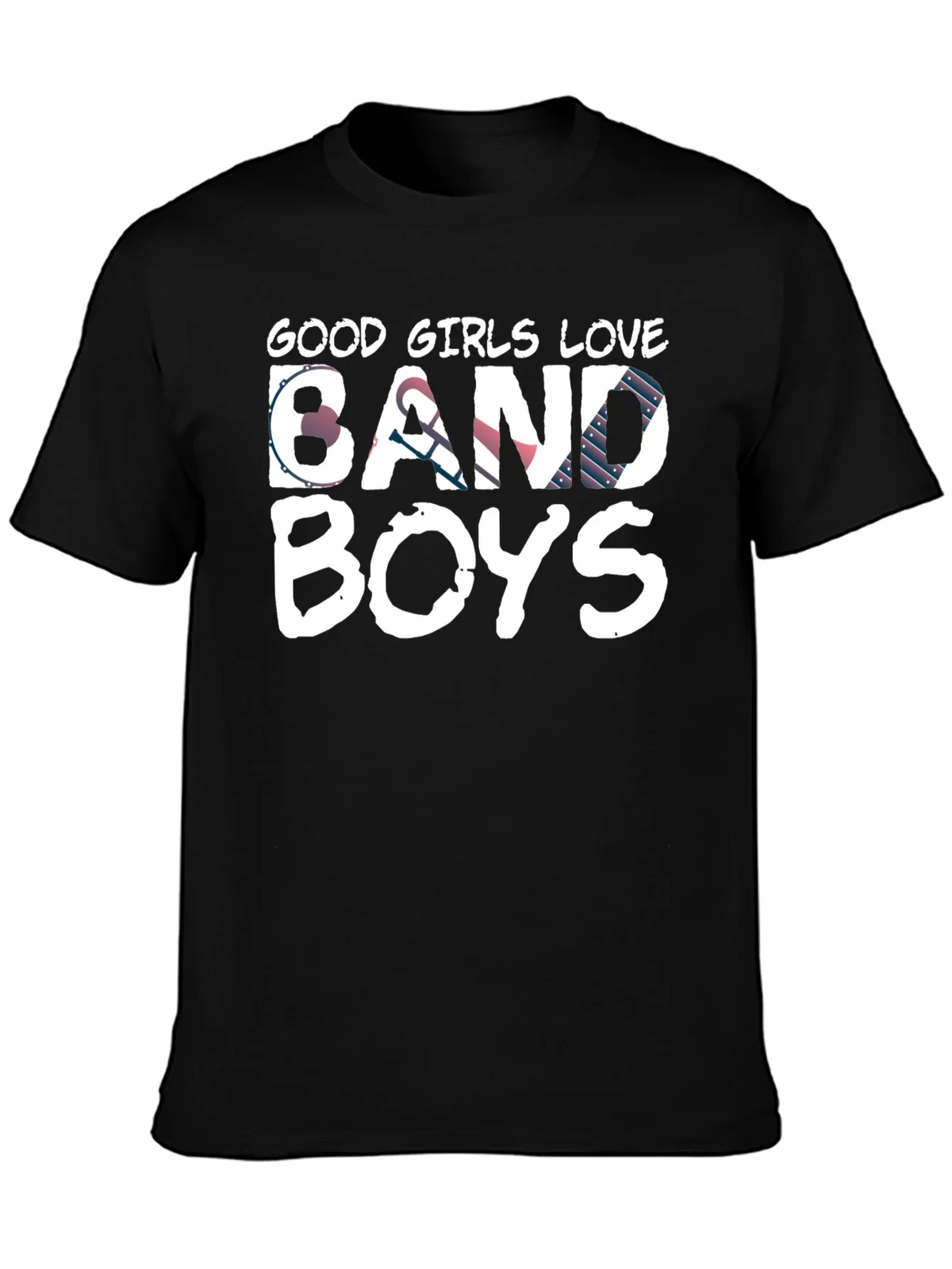 Good Girls Love Band Boys Black Graphic Tee product image 3