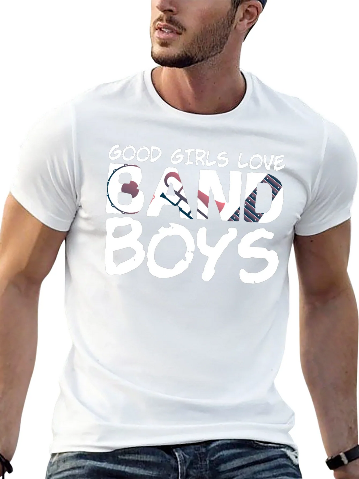 Good Girls Love Band Boys Black Graphic Tee product image 12