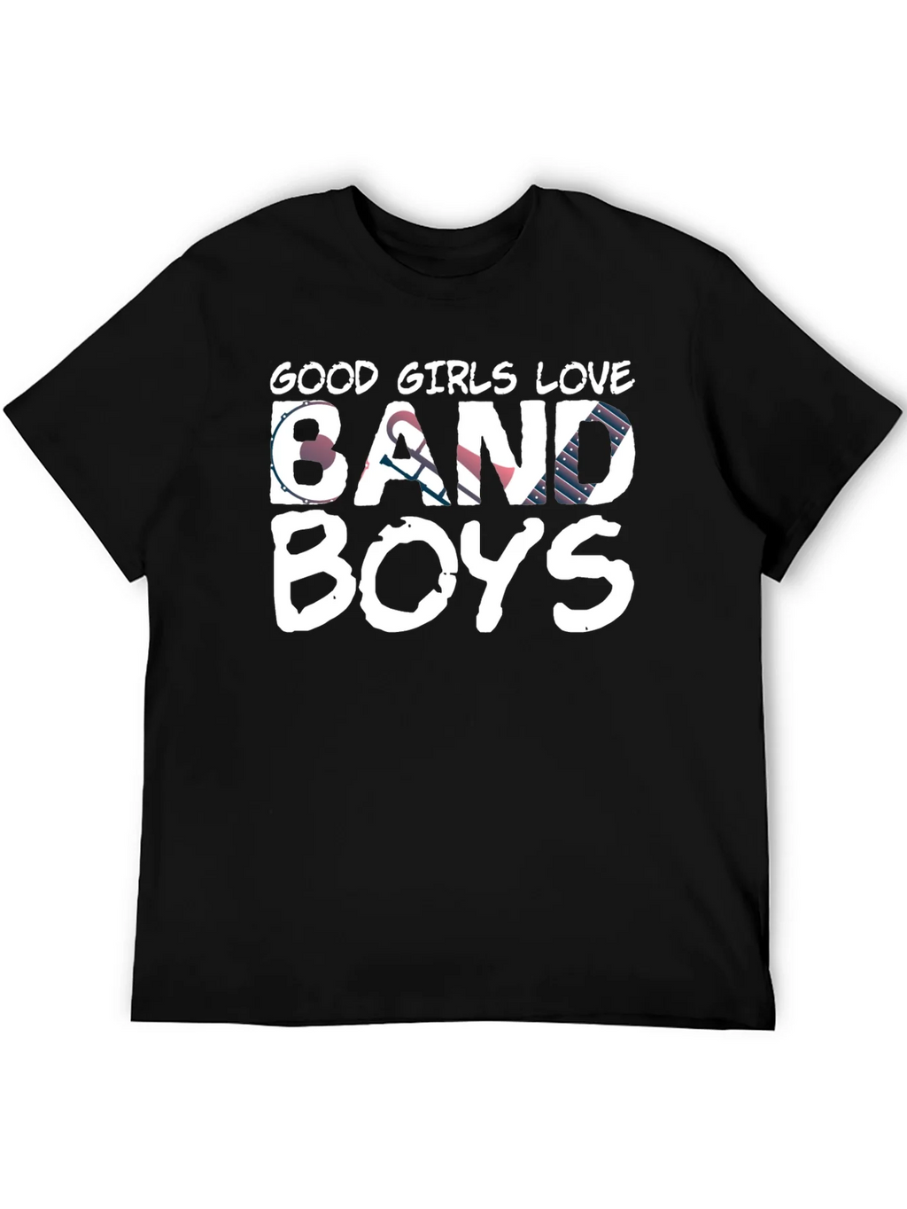 Good Girls Love Band Boys Black Graphic Tee product image 5