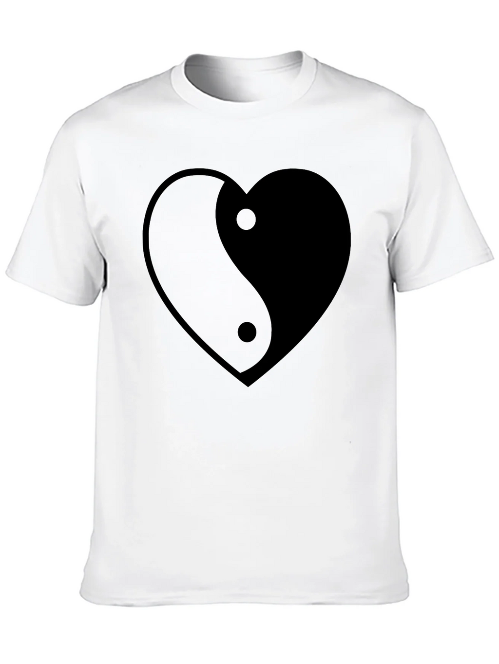 Yin Yang Heart Graphic Tee - Black Unisex T-Shirt product image 9